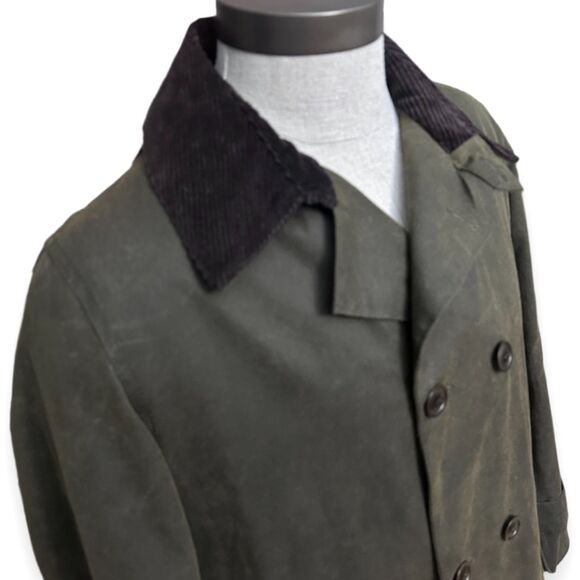Barbour Icons Haydon Waxed Double-Breasted Coat Jacket NWT Mens Medium Olive D/C - Picture 4 of 16